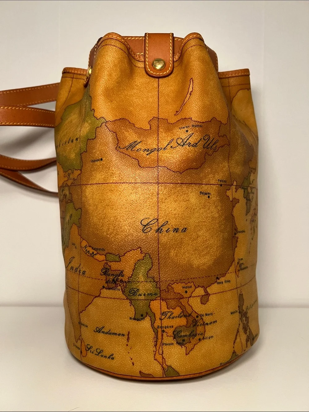 Alviero Martini Map-Print Bucket Backpack